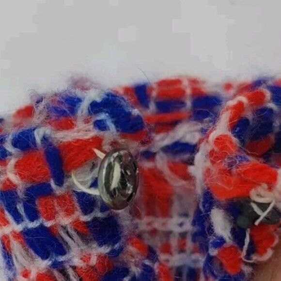 Vintage 1970s Barbie Mod Clone Fashion Skirt Plaid Print Red Blue Snap Closure - Picture 2 of 6